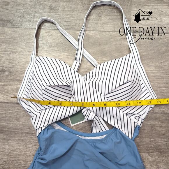 Eomenie Cross Front Cut Out One Piece Swimsuit Size XS - Picture 5 of 7